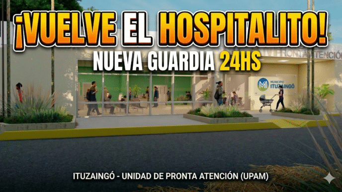Fachada de la nueva UPAM Ituzaingó en el histórico Hospitalito de Brandsen, salud pública gratuita 24 horas.