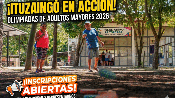 Adultos mayores de Ituzaingó participando y jugando en las Olimpiadas Virgen de Luján 2026. Inscripciones abiertas en el Polideportivo La Torcaza.