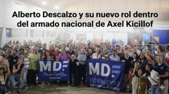 Alberto Descalzo y Axel Kicillof liderando el nuevo armado nacional del Movimiento Derecho al Futuro.