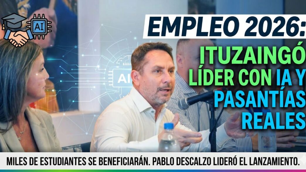 Pablo Descalzo lanza Camino al Empleo 2026 en Ituzaingó, un programa innovador con pasantías e Inteligencia Artificial para jóvenes estudiantes.