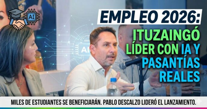 Pablo Descalzo lanza Camino al Empleo 2026 en Ituzaingó, un programa innovador con pasantías e Inteligencia Artificial para jóvenes estudiantes.