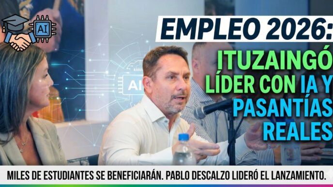 Pablo Descalzo lanza Camino al Empleo 2026 en Ituzaingó, un programa innovador con pasantías e Inteligencia Artificial para jóvenes estudiantes.