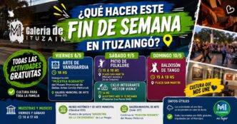 Cartel de la Galería de Arte de Ituzaingó, sede de las increíbles actividades culturales gratuitas de este fin de semana.