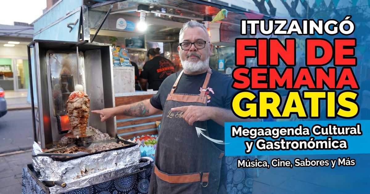 Puesto de gastronomía en la West Food Fest de Ituzaingó, parte de la megaagenda cultural gratuita y de entretenimiento impulsada por el Municipio para este fin de semana.