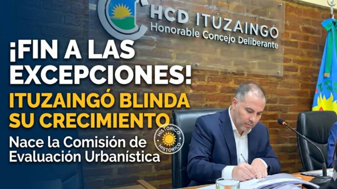 Firma del histórico decreto en el Concejo Deliberante de Ituzaingó que crea la Comisión de Evaluación Urbanística para frenar las excepciones inmobiliarias.