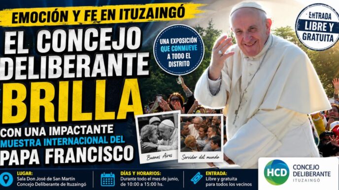 Muestra inédita del Papa Francisco en el Concejo Deliberante de Ituzaingó con entrada gratuita