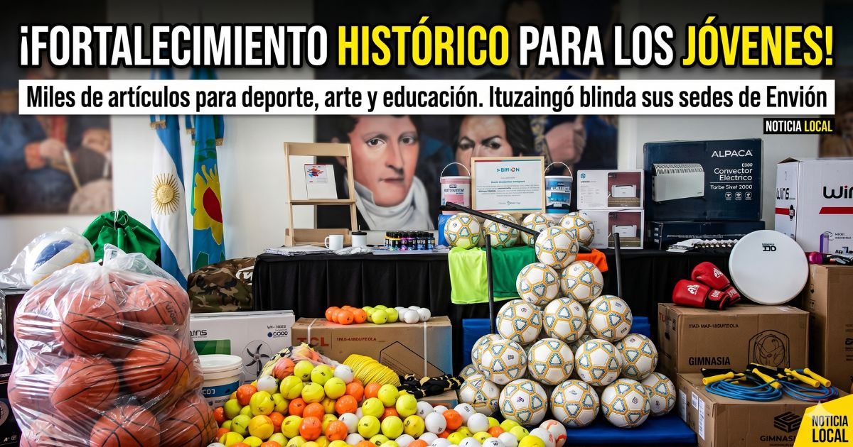 Masiva entrega de equipamiento deportivo y educativo para el Programa Envión en Ituzaingó, demostrando un Estado presente frente al ajuste de la oposición.