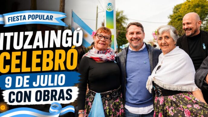 Fiesta del 9 de Julio en Ituzaingó con Pablo Descalzo, vecinos, folklore y nuevas obras en Ituzaingó Sur.