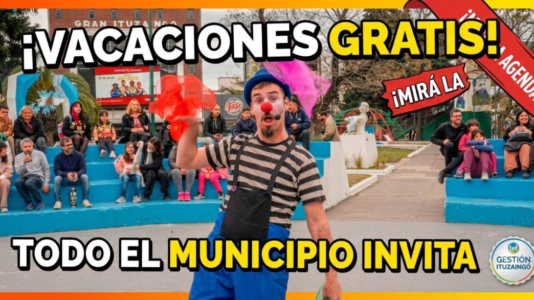 Familias disfrutando de actividades gratuitas en Ituzaingó durante las vacaciones de invierno.