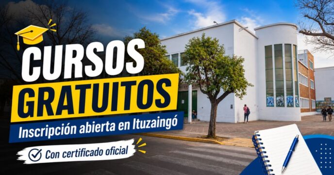 Miniatura de cursos gratuitos en Ituzaingó con inscripción abierta, certificado oficial y fachada del Centro de Formación Profesional Paula Albarracín.