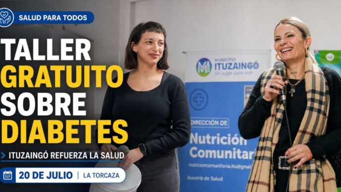 Taller gratuito sobre diabetes en Ituzaingó con especialistas de salud en el Polideportivo La Torcaza.