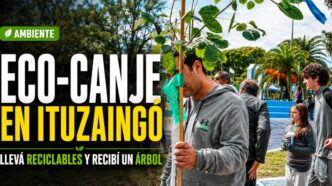 Eco-Canje en Ituzaingó: vecinos reciben árboles nativos a cambio de materiales reciclables