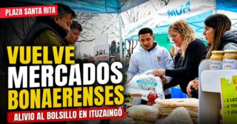 Mercados Bonaerenses en Ituzaingó vuelve a Plaza Santa Rita con alimentos a precios accesibles y beneficios para los vecinos.