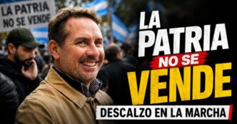 Pablo Descalzo en la marcha en defensa de la Ley de Tierras y la soberanía argentina